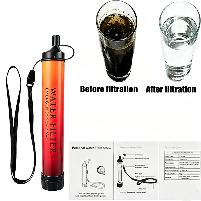 Water Filter Straw - فلتر مياه محمول للطوارئ في الهواء