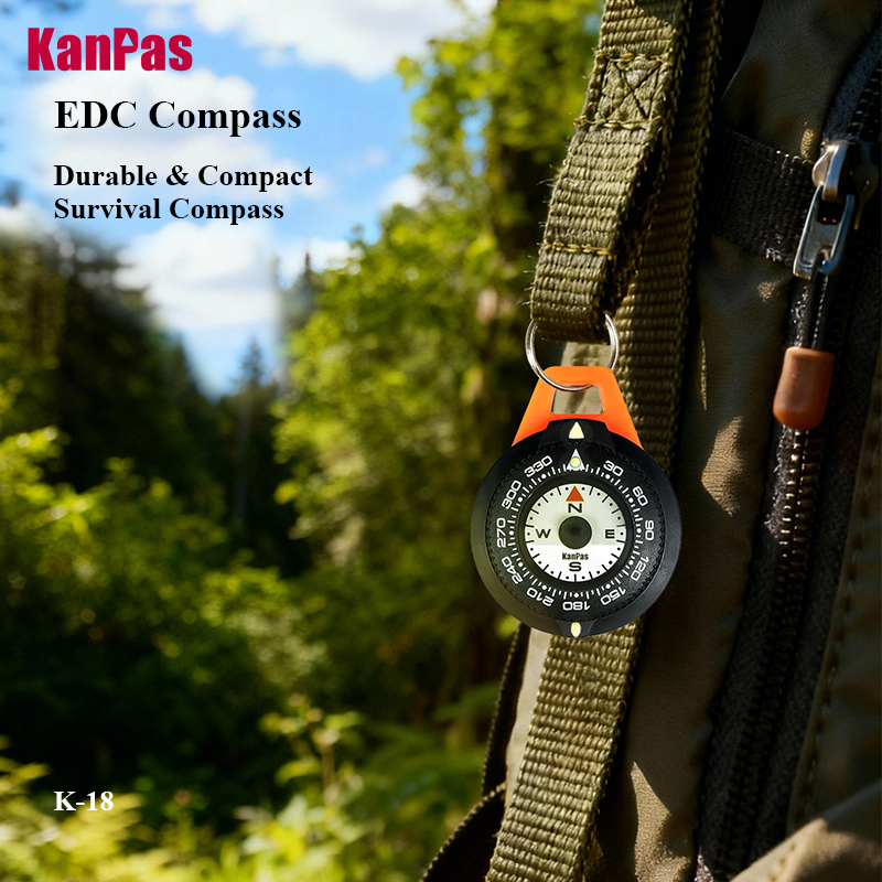 Outdoor Adventure Gear - بوصلة KANPAS EDC صغيرة، بوصلة مضيئة