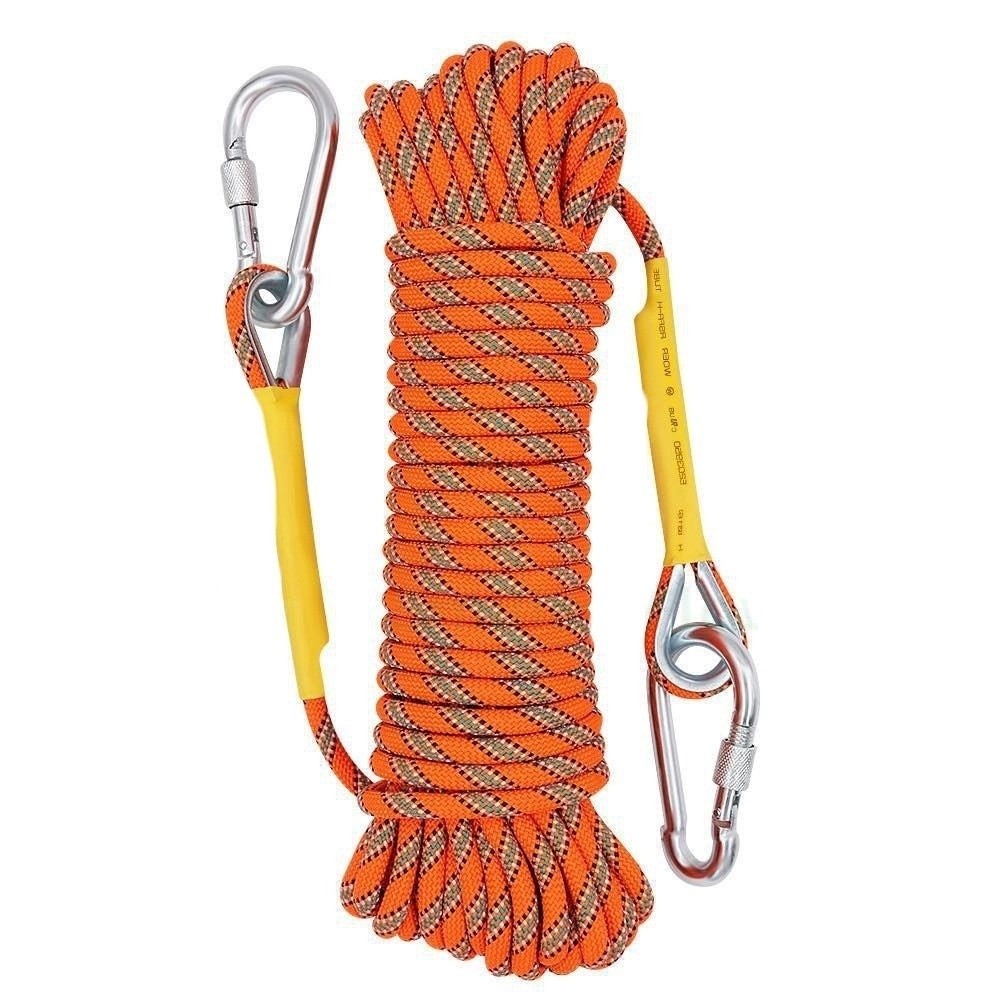 حبل أمان سميك 10 مم مع خطافين  - مراجعة Rope Climbing Static وسعره