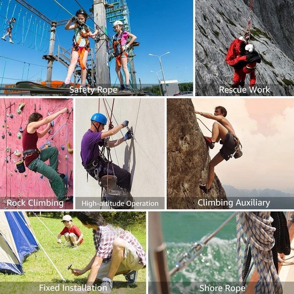 حبل أمان سميك 10 مم مع خطافين  - مراجعة Rope Climbing Static وسعره