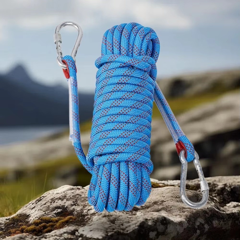 حبل أمان سميك 10 مم مع خطافين  - مراجعة Rope Climbing Static وسعره